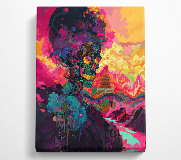  A Canvas Print of Pink Skull Dreamscape Canvas Print