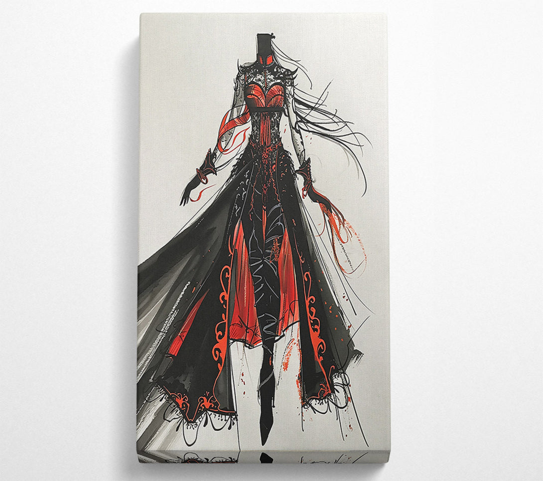  A Canvas Print of Crimson Gothic Dress Canvas Wall Art