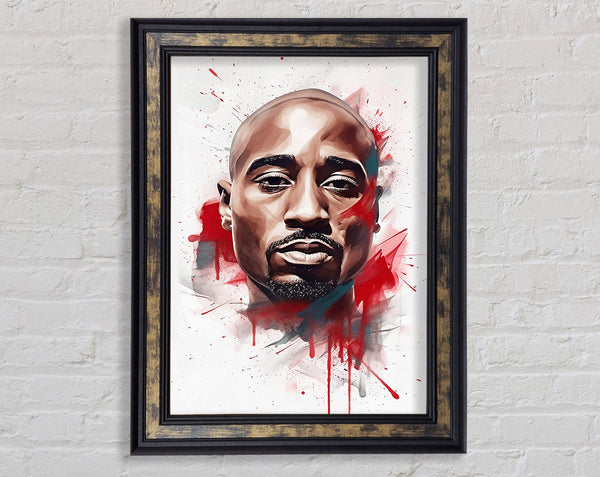 Tupac Brush Strokes Framed Print