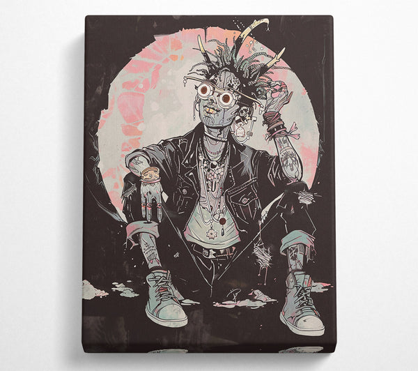  A Canvas Print of Pink Moon Punk Canvas Print