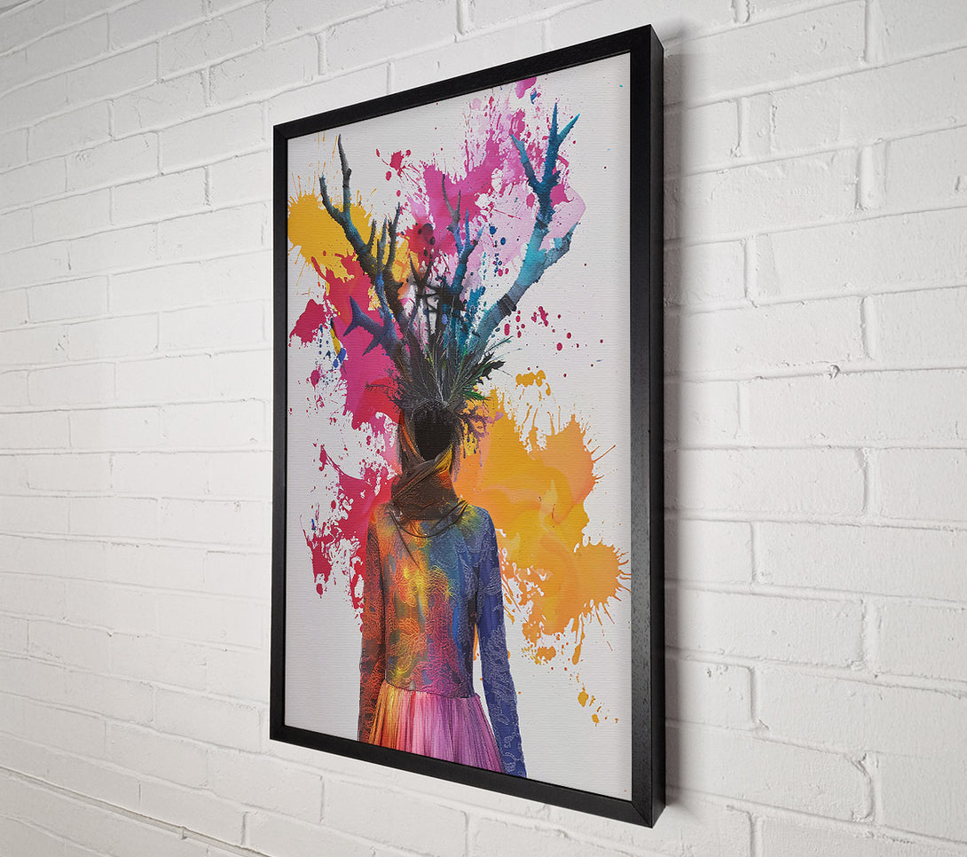  A Canvas Print of Pink Splashes And Branches Canvas Wall Art