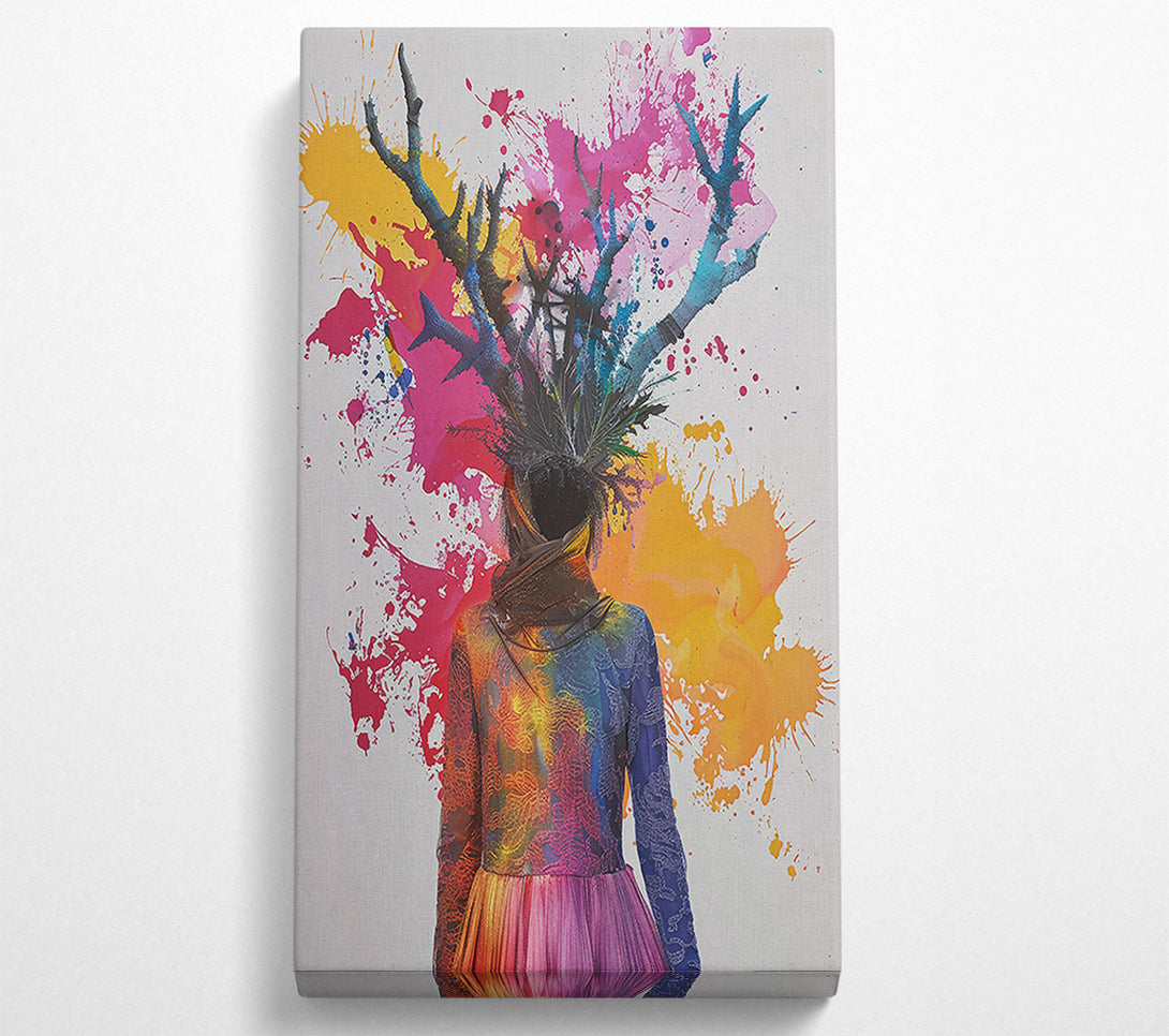  A Canvas Print of Pink Splashes And Branches Canvas Wall Art