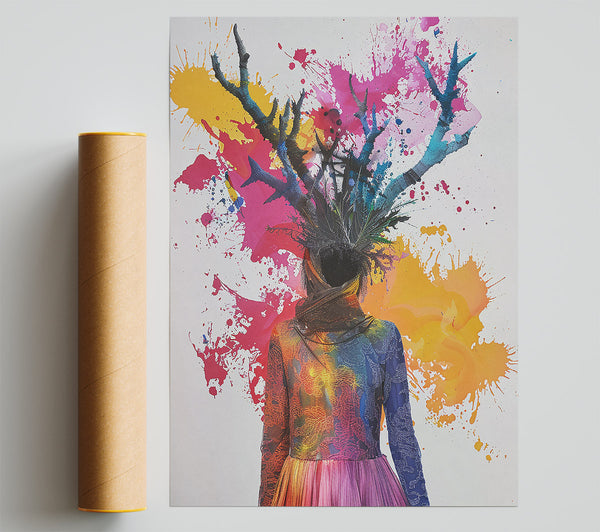 Pink Splashes And Branches