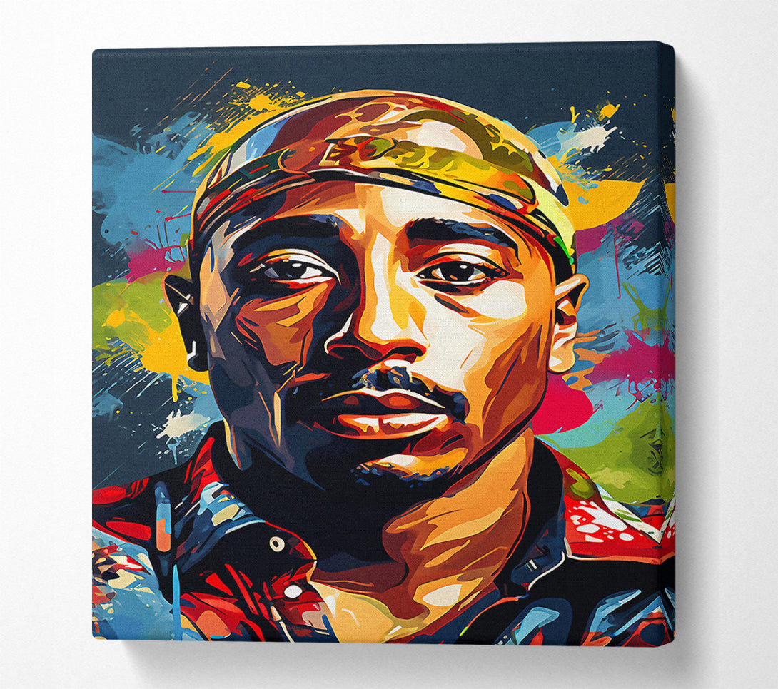  A Canvas Print of Tupac Paint Splash Canvas Art