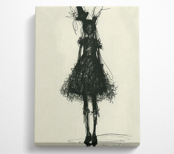  A Canvas Print of Black Ink Silhouette Canvas Art