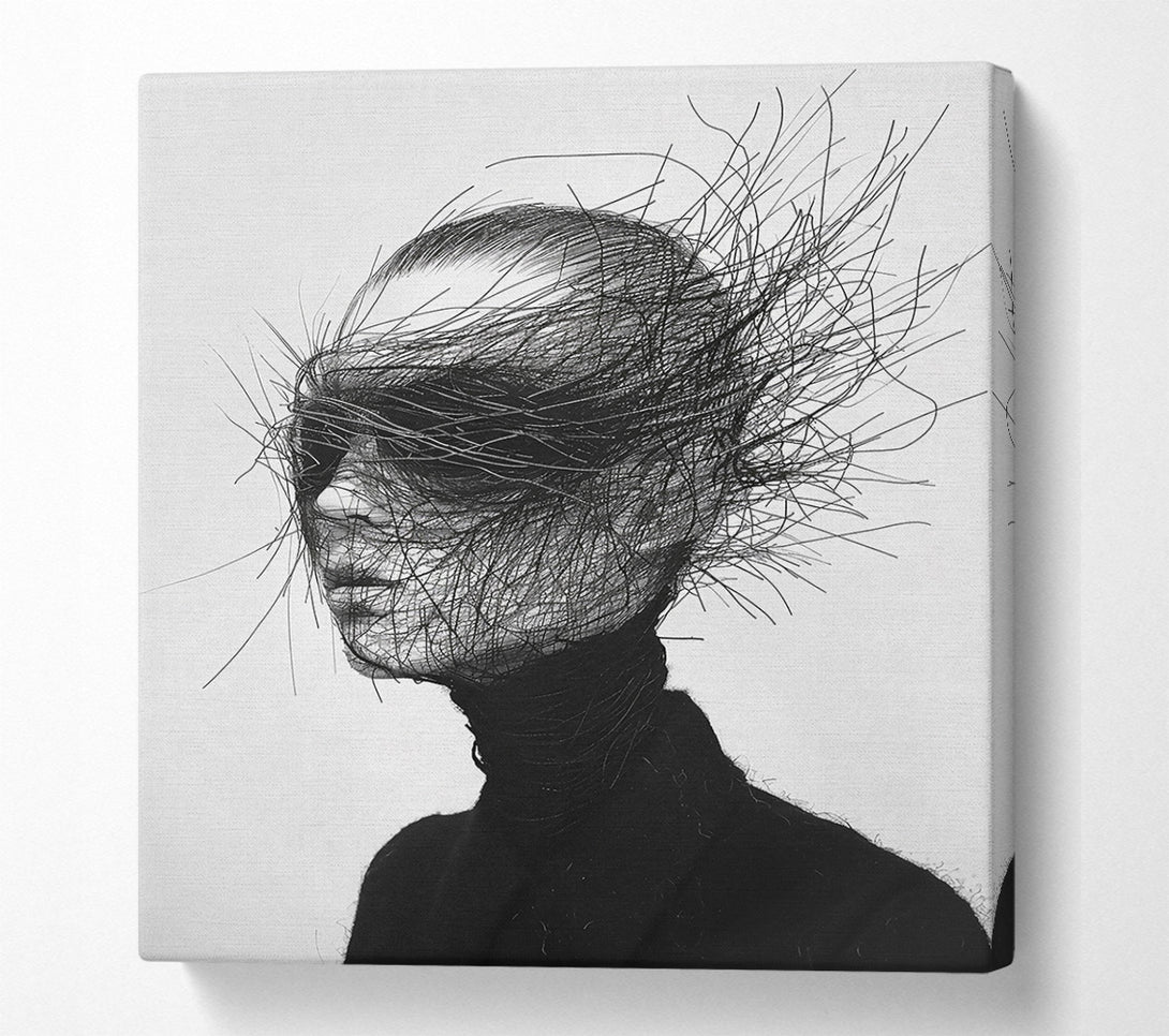  A Canvas Print of Black Webbed Portrait Canvas Print