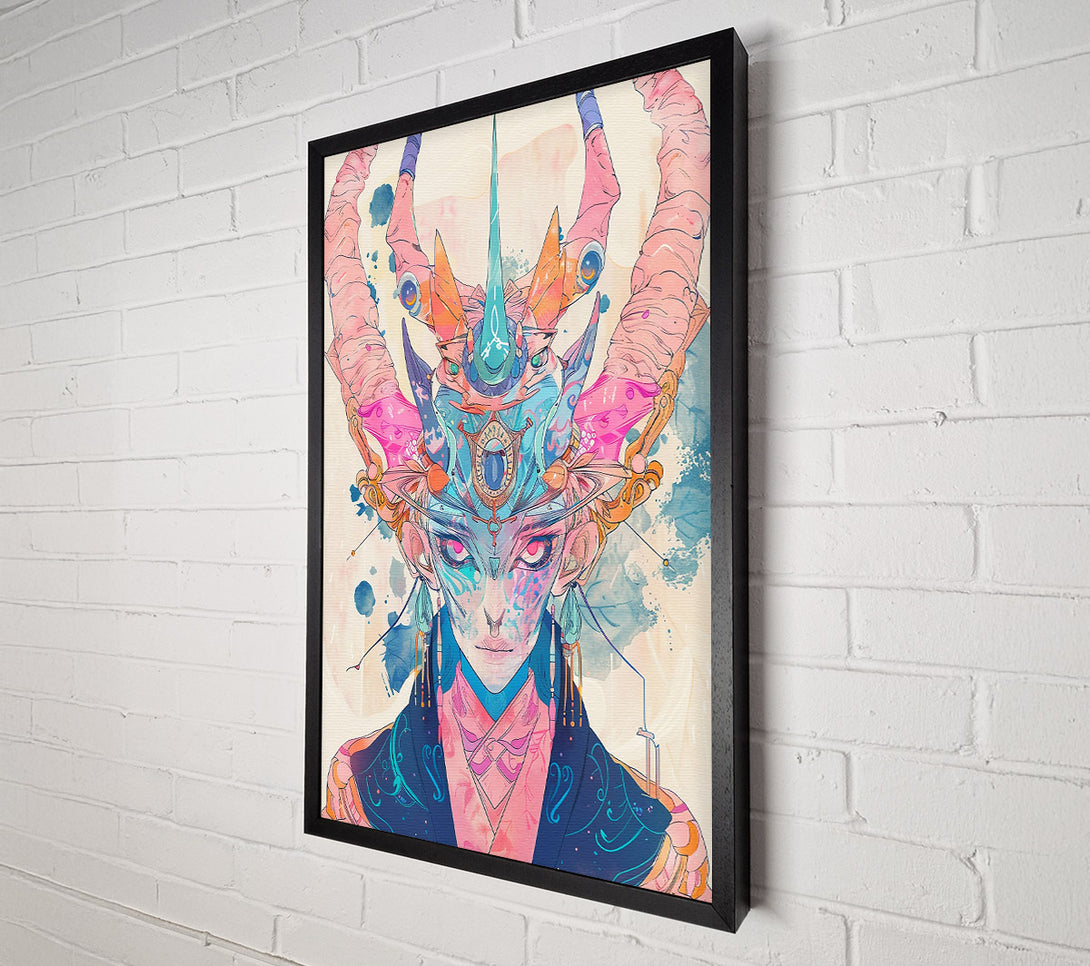  A Canvas Print of Blue And Pink Deity Canvas Wall Art