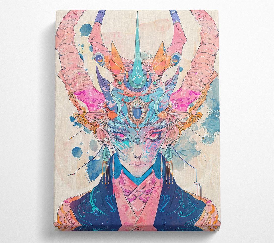  A Canvas Print of Blue And Pink Deity Canvas Wall Art
