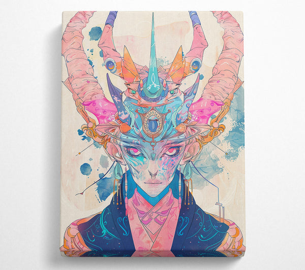  A Canvas Print of Blue And Pink Deity Canvas Wall Art