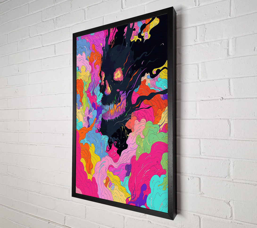  A Canvas Print of Pink Skull In Smoke Canvas Print