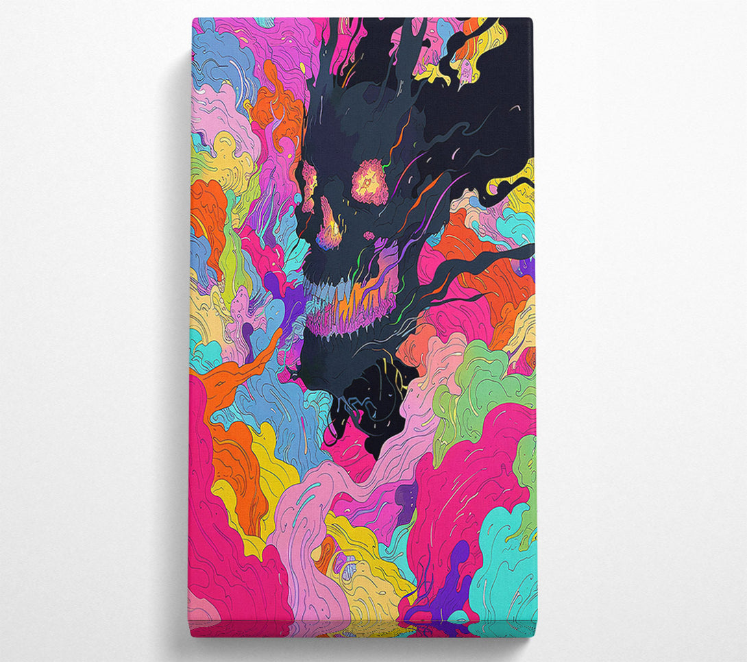 A Canvas Print of Pink Skull In Smoke Canvas Print