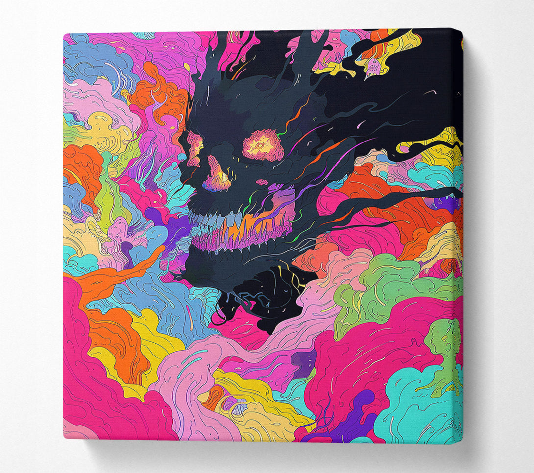  A Canvas Print of Pink Skull In Smoke Canvas Print