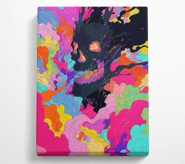 A Canvas Print of Pink Skull In Smoke Canvas Print