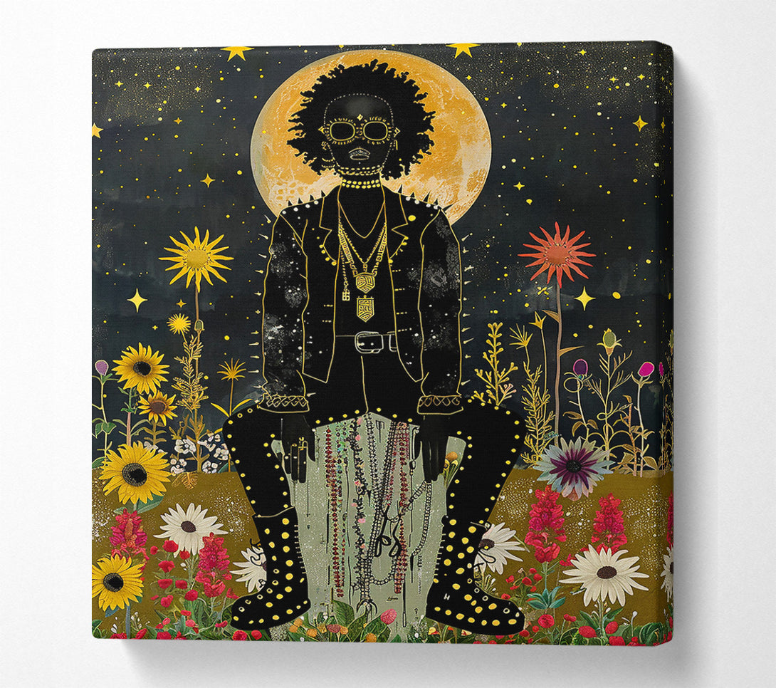  A Canvas Print of Golden Moon Bloom Canvas Art