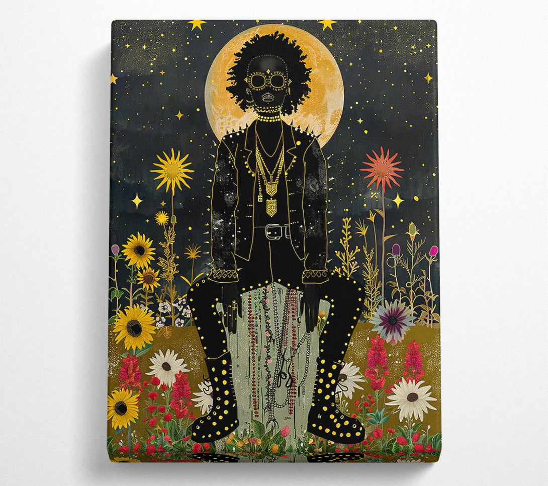  A Canvas Print of Golden Moon Bloom Canvas Art