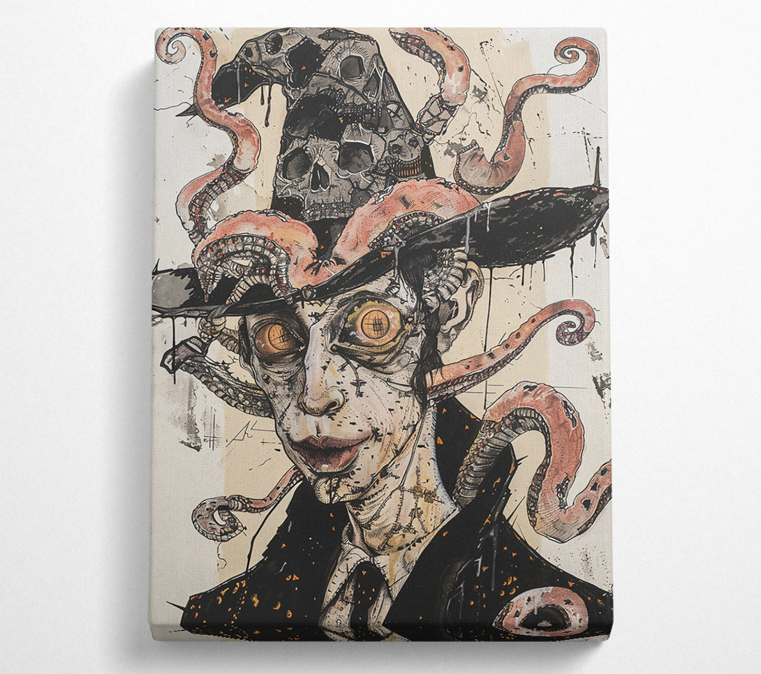  A Canvas Print of Crimson Tentacle Embrace Canvas Wall Art