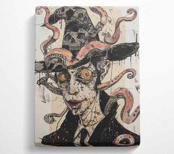  A Canvas Print of Crimson Tentacle Embrace Canvas Wall Art