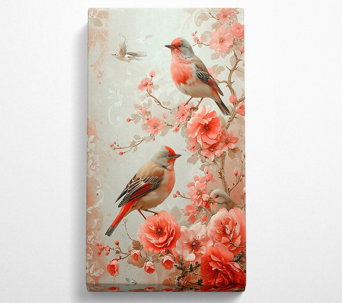  A Canvas Print of Pink Birdsong Harmony Canvas Wall Art