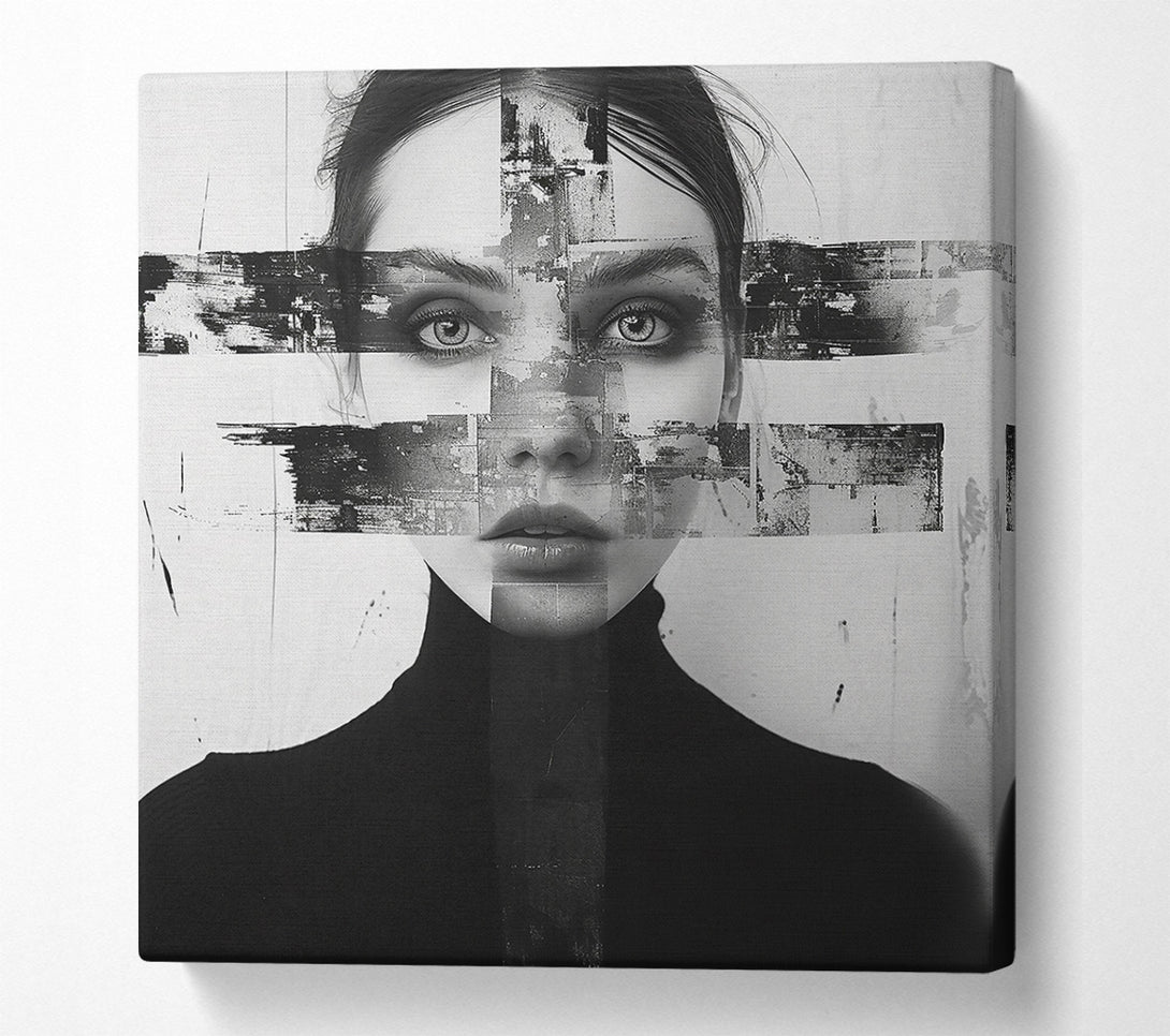  A Canvas Print of Black Cross Portrait Canvas Print