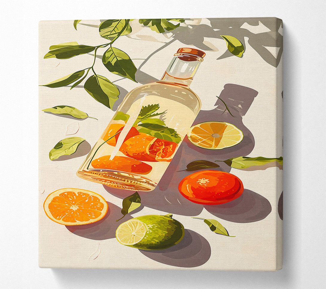  A Canvas Print of Citrus Sunlit Still Life Canvas Wall Art