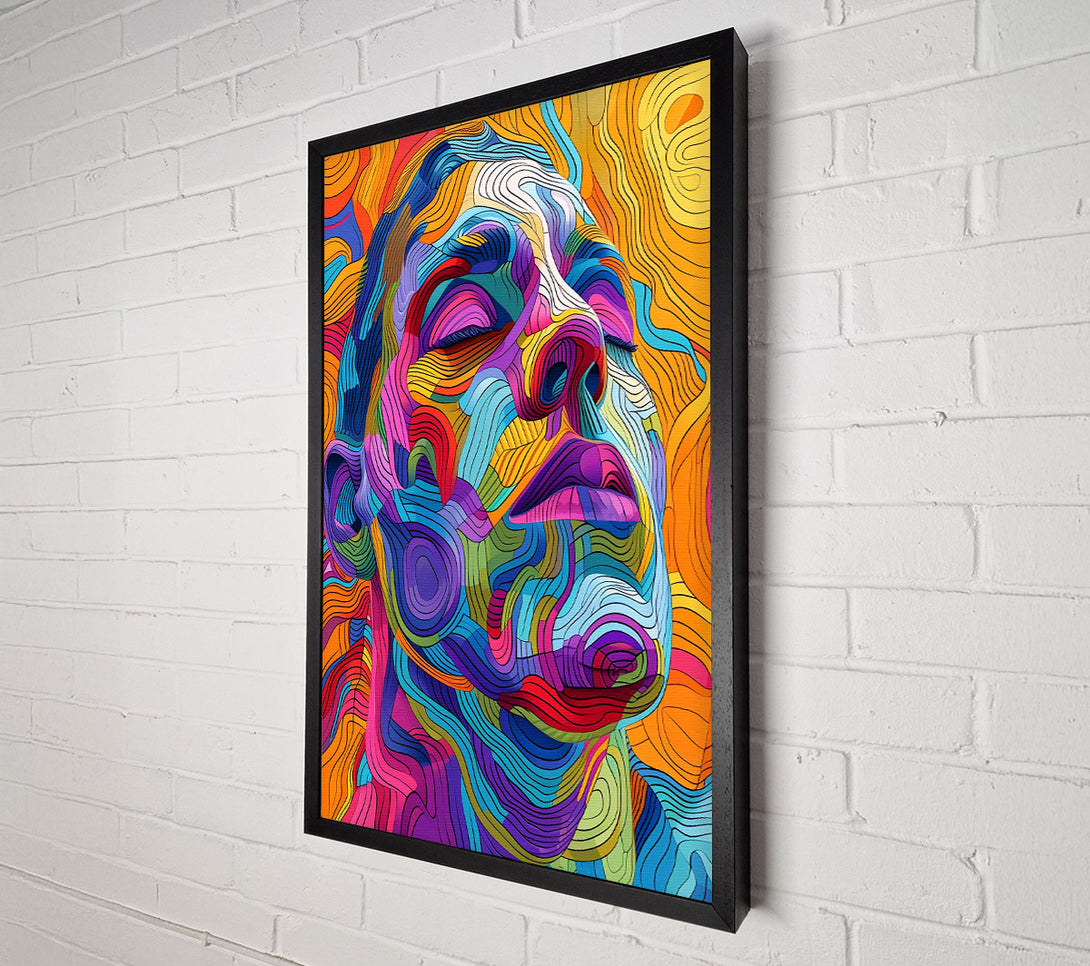  A Canvas Print of Orange Line Portrait Canvas Wall Art