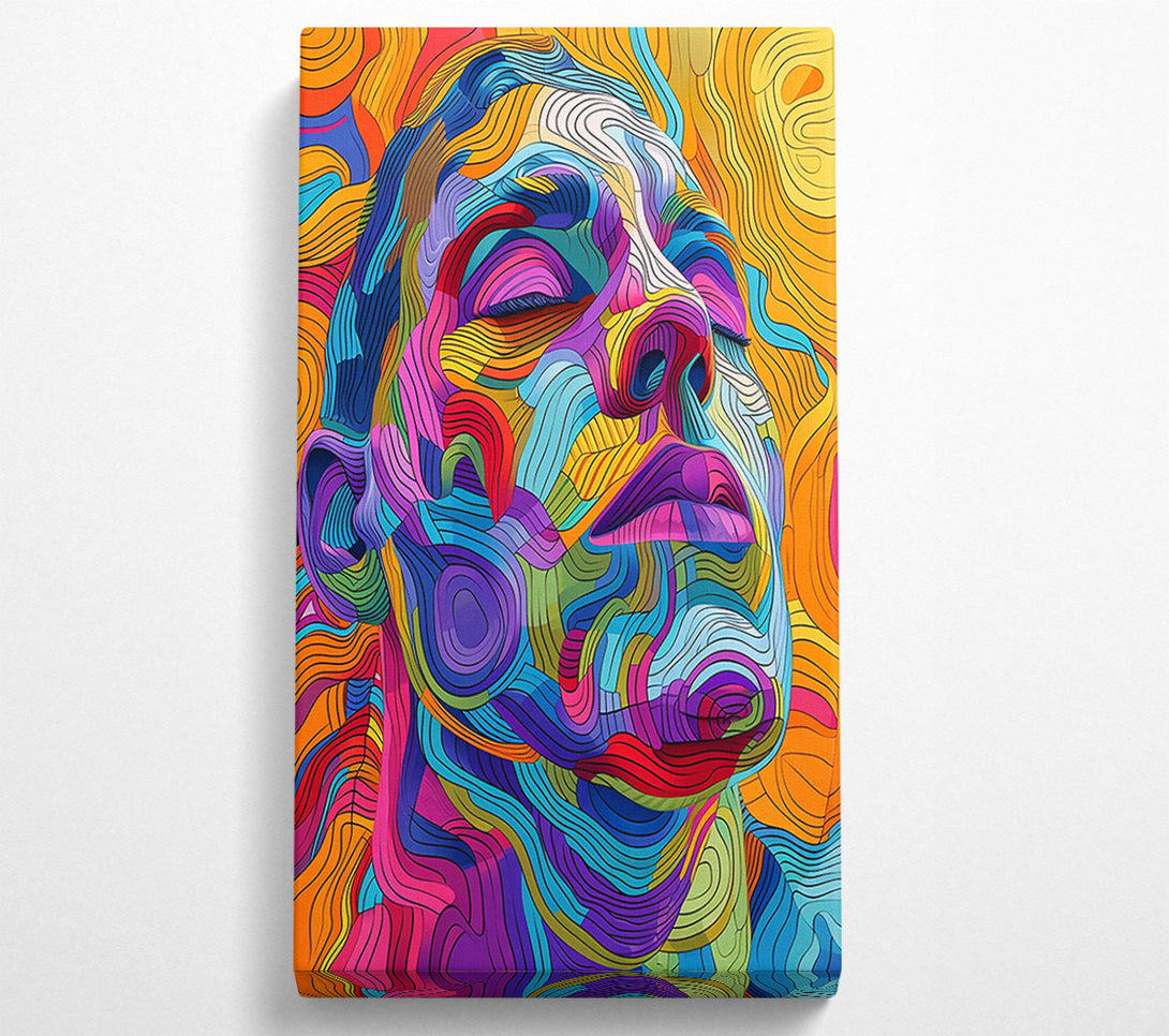  A Canvas Print of Orange Line Portrait Canvas Wall Art