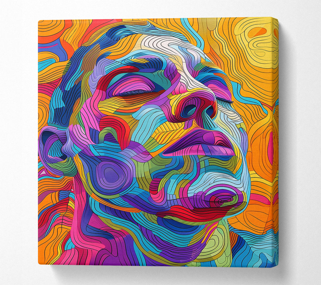  A Canvas Print of Orange Line Portrait Canvas Wall Art
