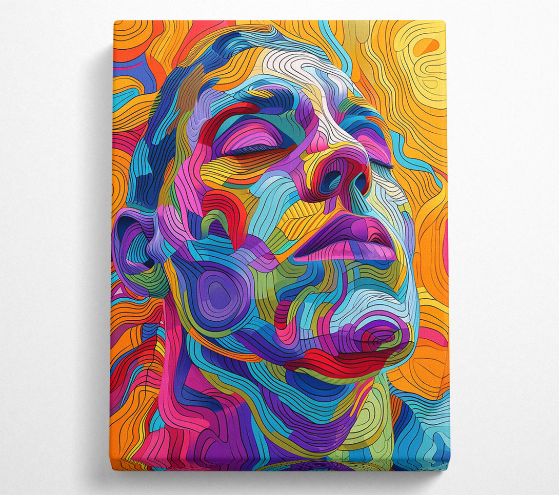  A Canvas Print of Orange Line Portrait Canvas Wall Art