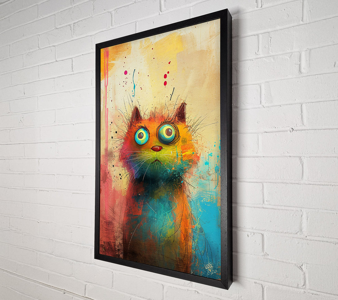  A Canvas Print of Orange Abstract Feline Canvas Art