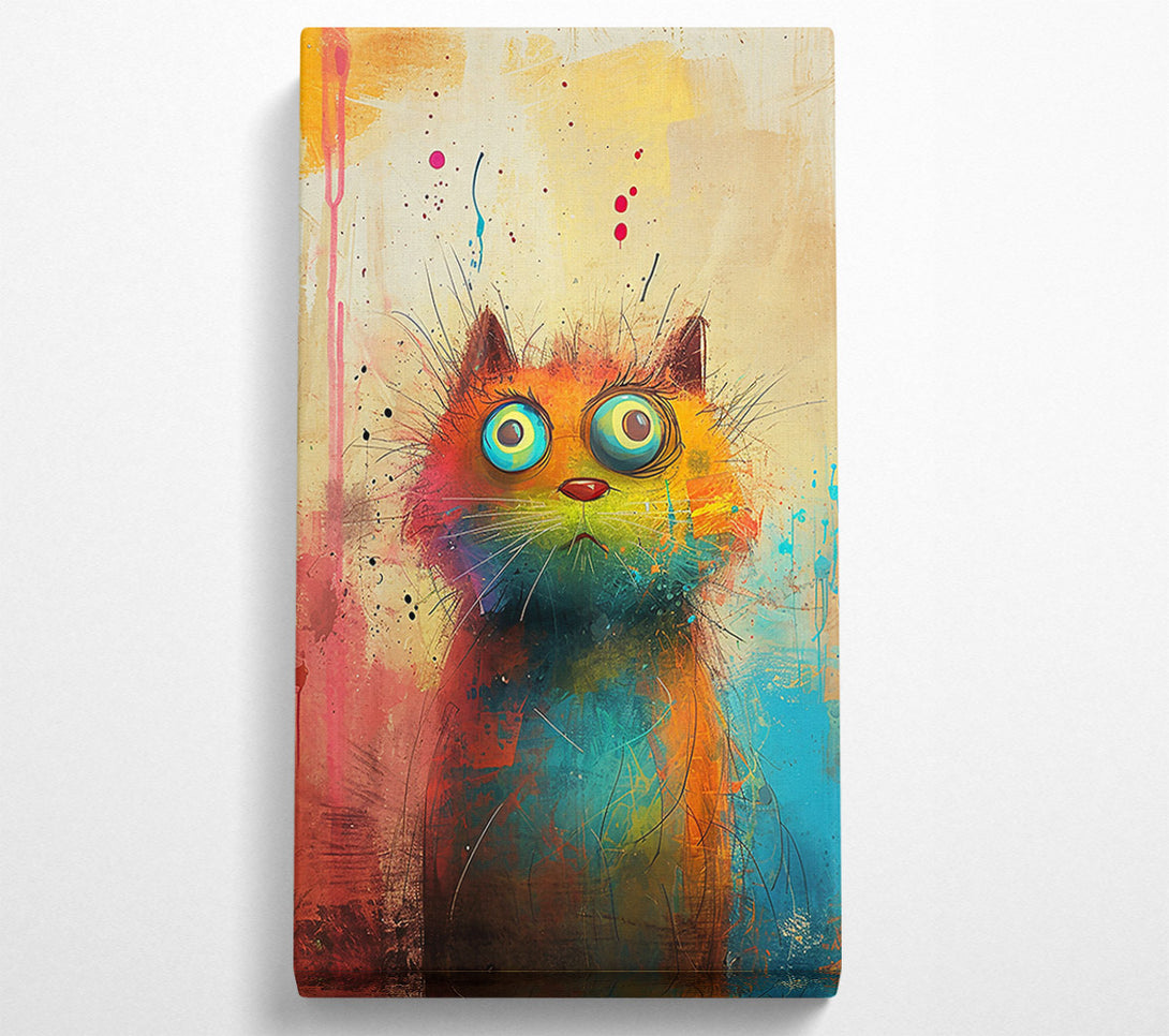  A Canvas Print of Orange Abstract Feline Canvas Art