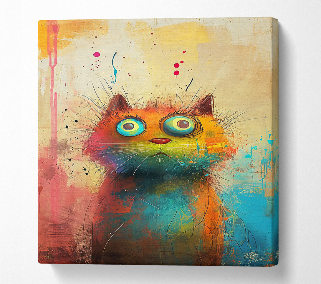 A Canvas Print of Orange Abstract Feline Canvas Art
