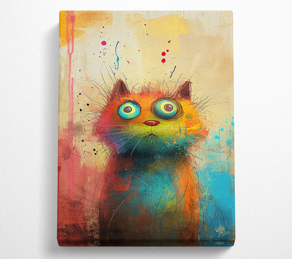  A Canvas Print of Orange Abstract Feline Canvas Art