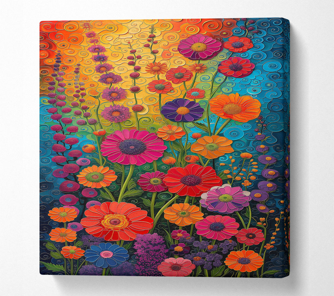 A Canvas Print of Orange Swirls Of Joy Canvas Wall Art