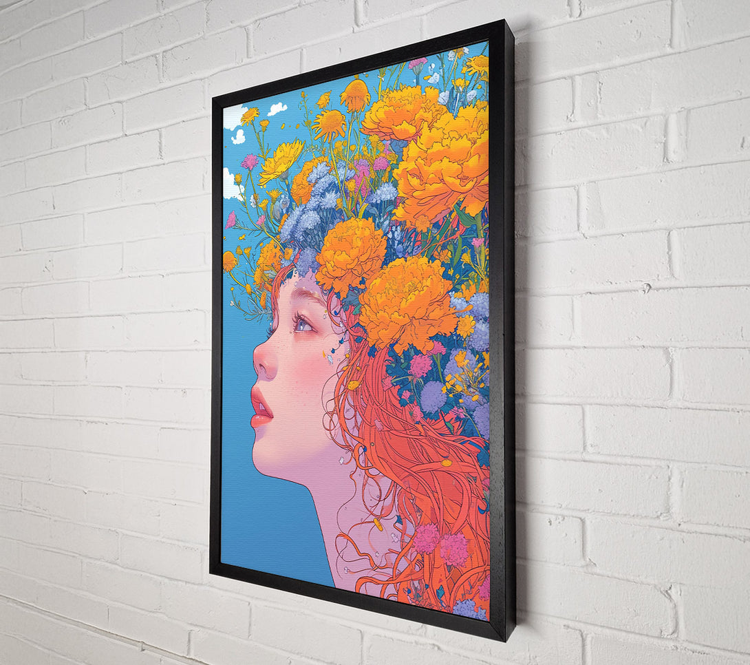  A Canvas Print of Golden Floral Reverie Canvas Art