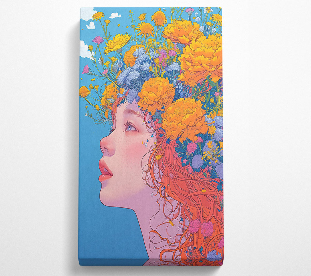  A Canvas Print of Golden Floral Reverie Canvas Art
