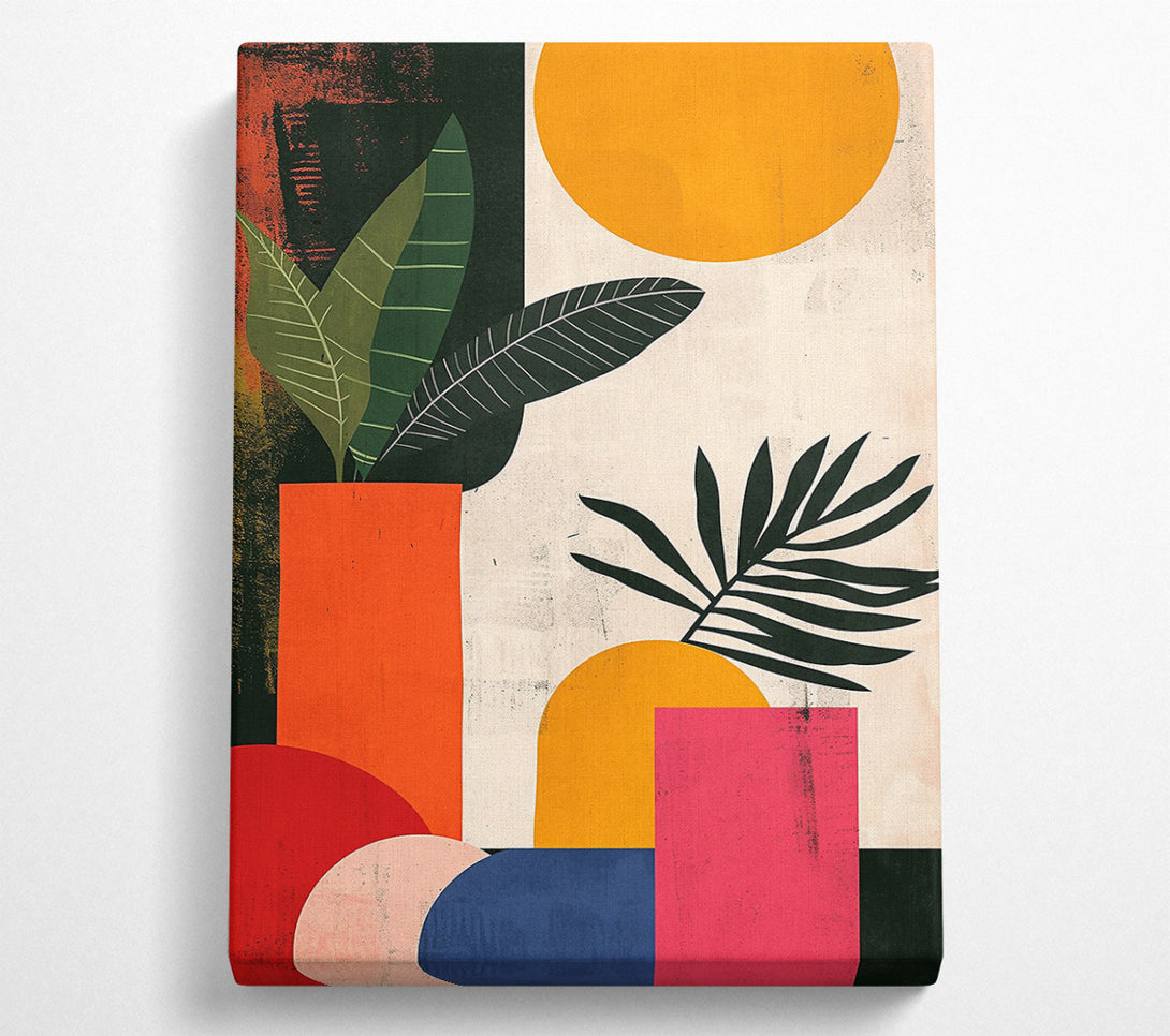  A Canvas Print of Orange Abstract Shapes Canvas Wall Art