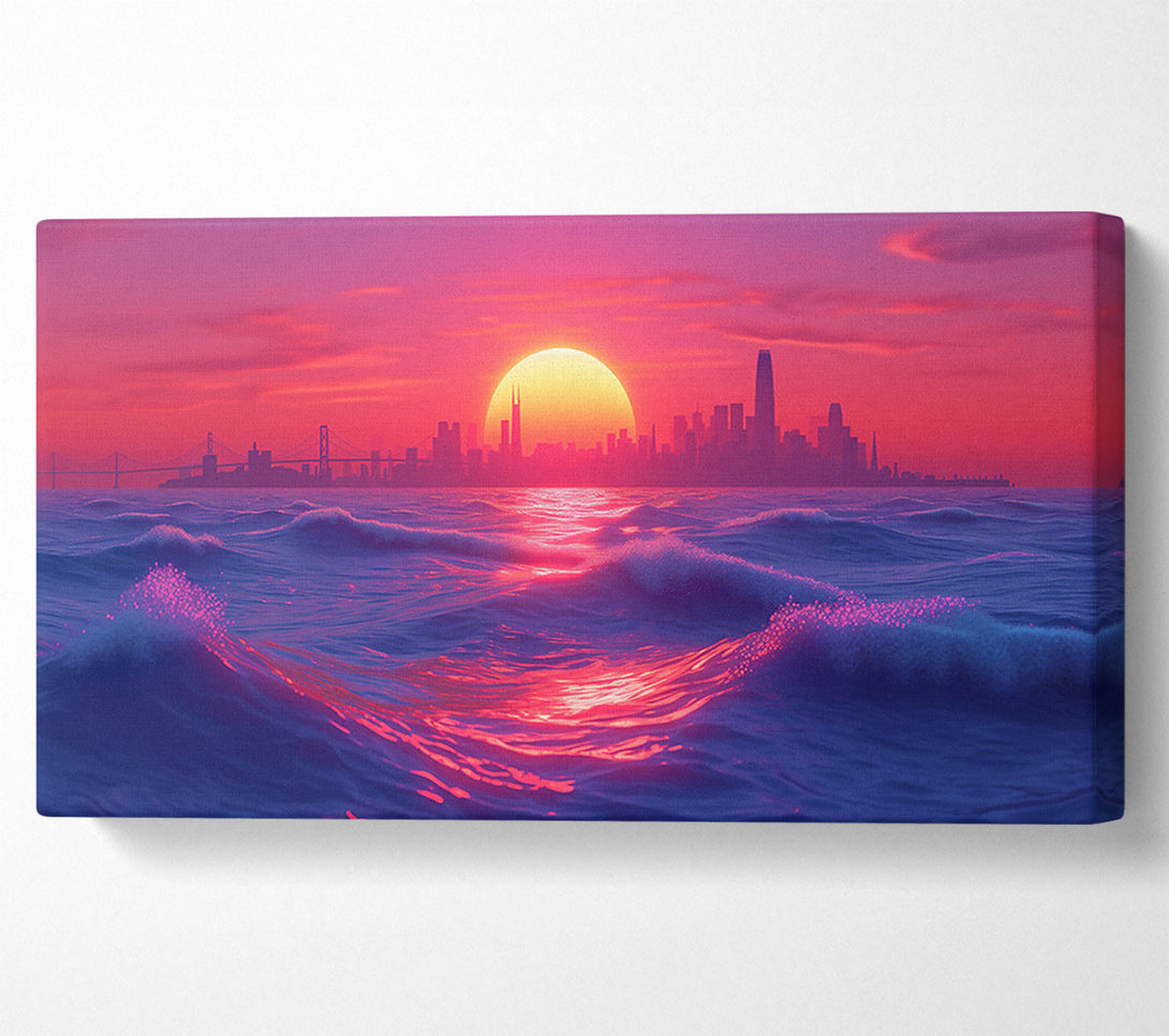  A Canvas Print of Pink Sunset Skyline Canvas Print