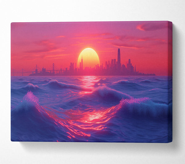  A Canvas Print of Pink Sunset Skyline Canvas Print