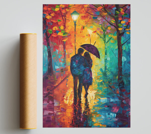 Golden Rainy Stroll