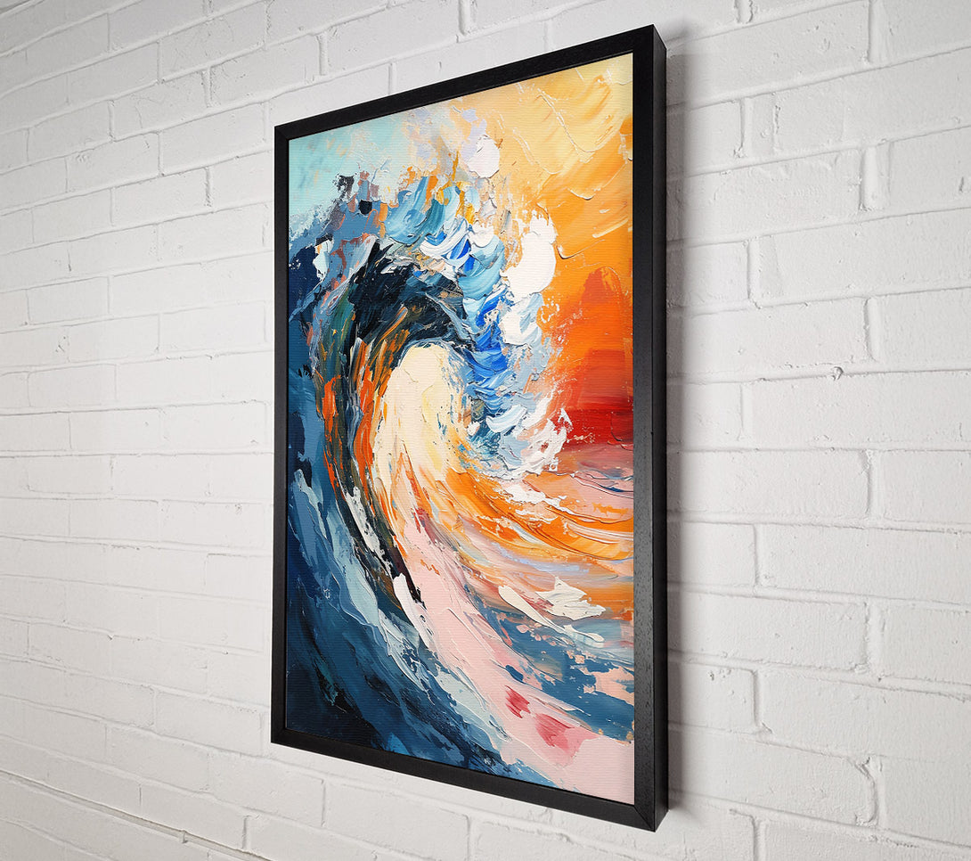  A Canvas Print of Ocean Blue Crashing Wave Canvas Wall Art