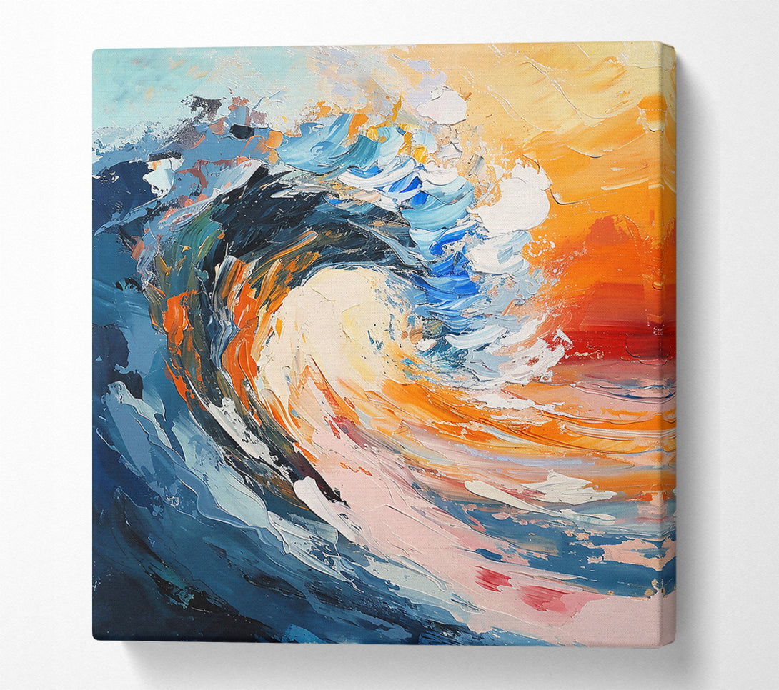  A Canvas Print of Ocean Blue Crashing Wave Canvas Wall Art