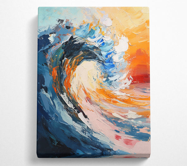  A Canvas Print of Ocean Blue Crashing Wave Canvas Wall Art