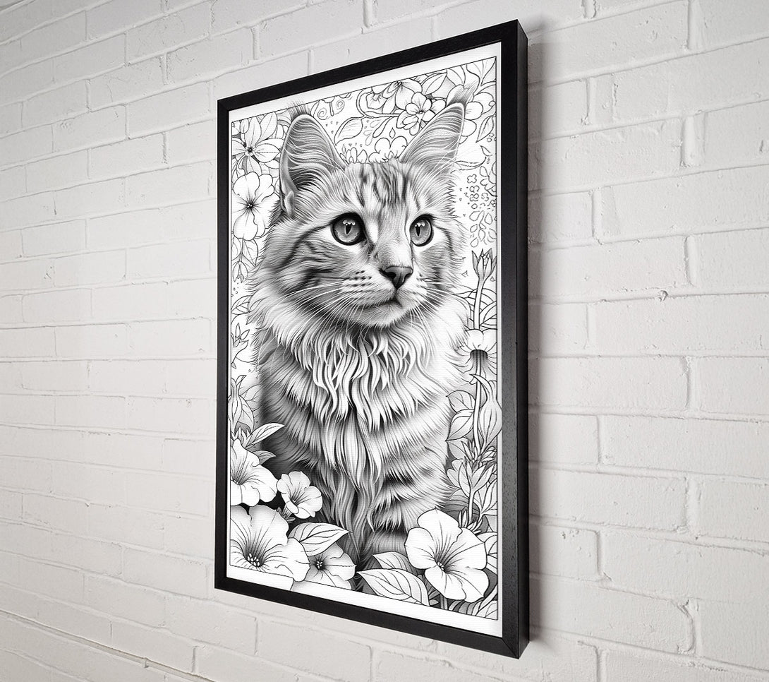  A Canvas Print of Silver Feline Bloom Canvas Art
