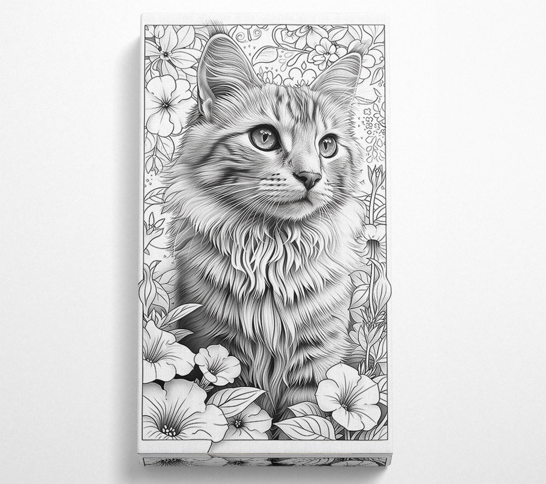  A Canvas Print of Silver Feline Bloom Canvas Art