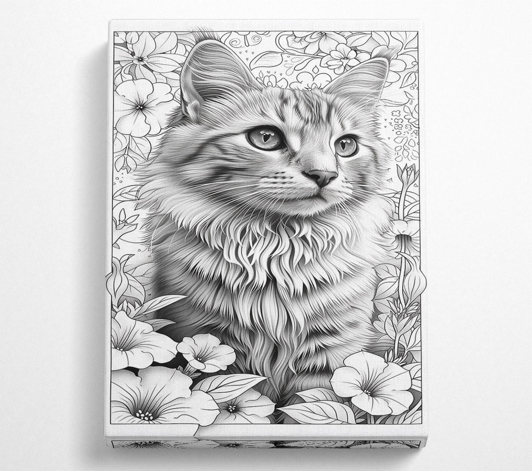  A Canvas Print of Silver Feline Bloom Canvas Art