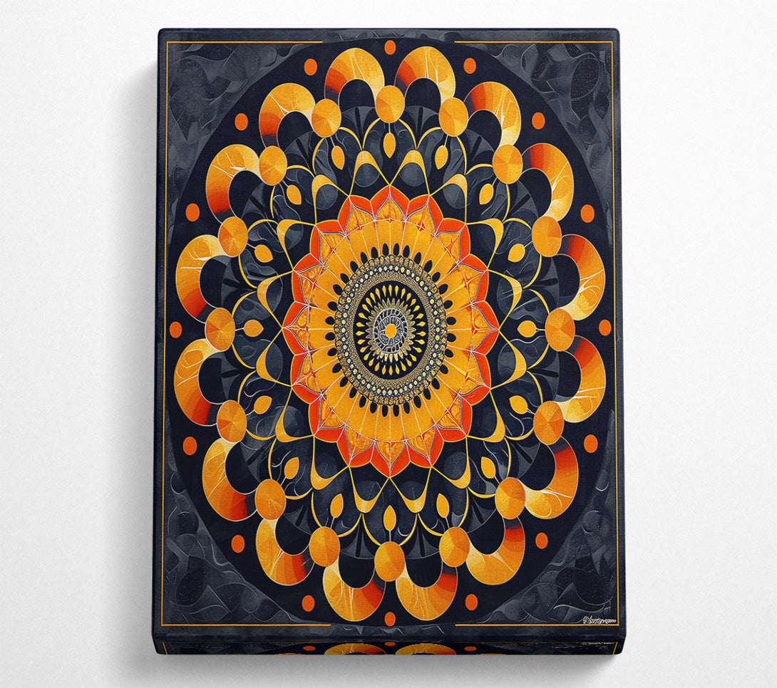  A Canvas Print of Golden Mandala Bloom Canvas Print