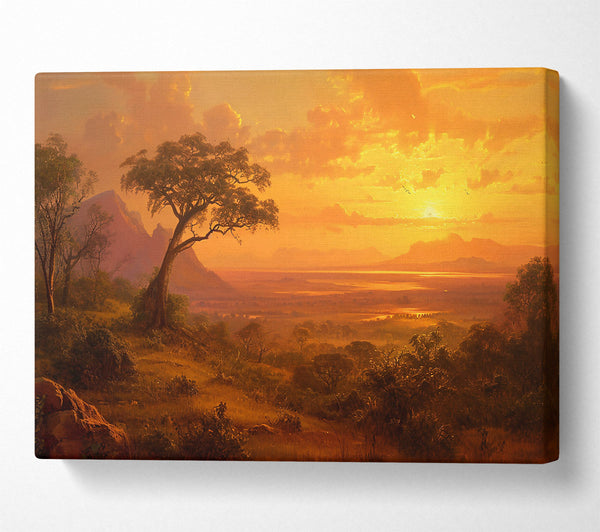 A Canvas Print of Golden Hour Savanna Canvas Wall Art