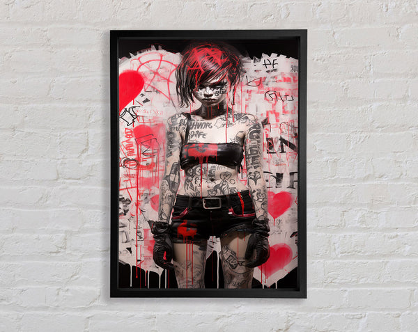 Urban Punk Rebel Girl Framed Print
