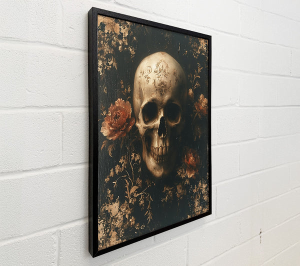 Golden Skull And Roses