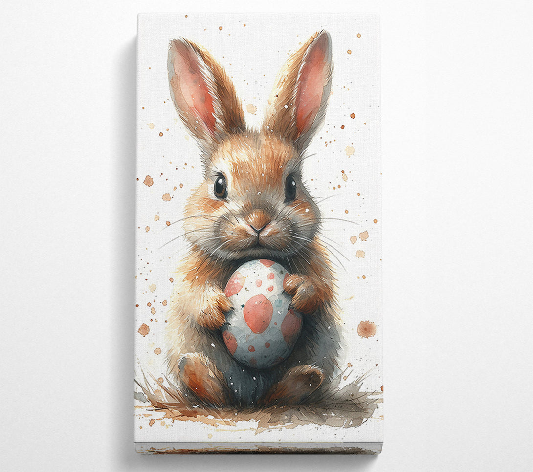  A Canvas Print of Pink Bunny And Egg Canvas Print